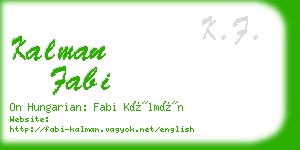 kalman fabi business card